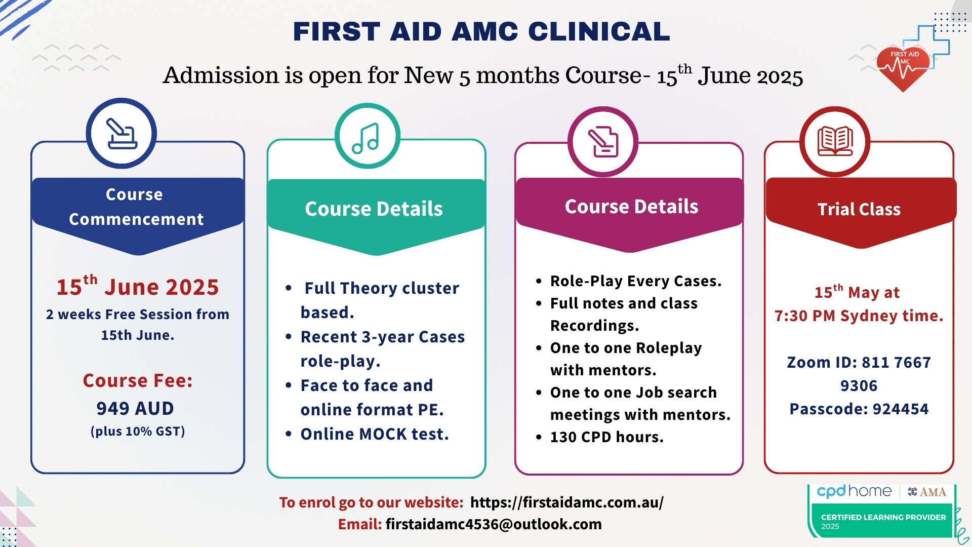 Admission is open for June 2025 AMC CLINICAL Course